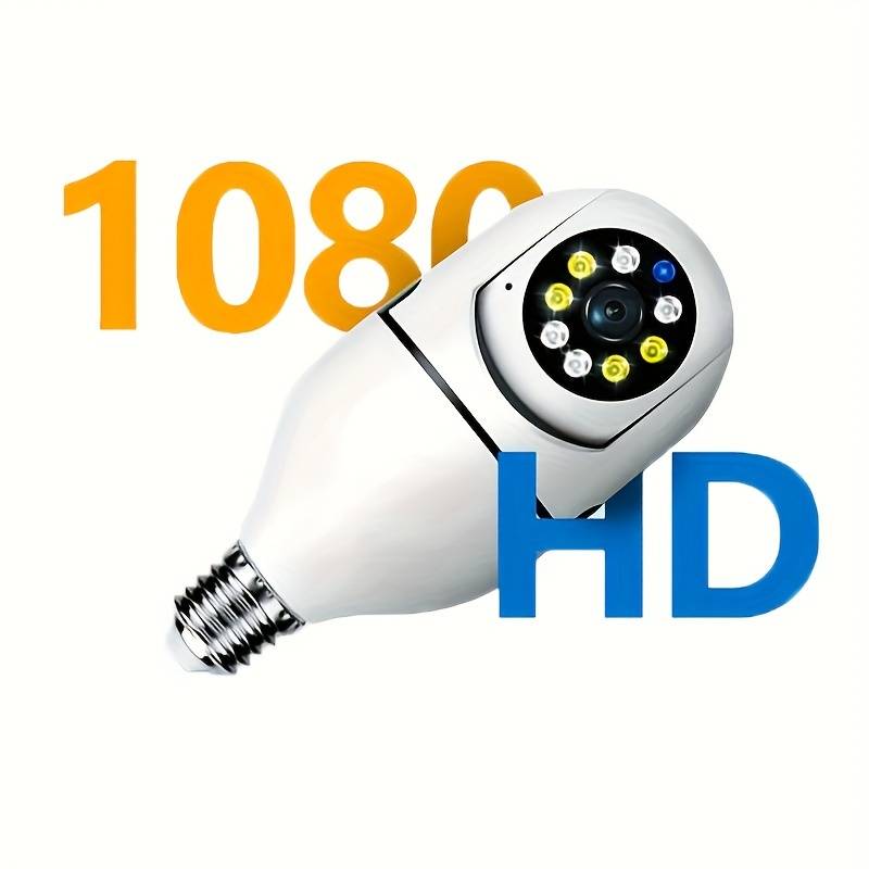 Caméra de sécurité HD WiFi avec montage ampoule, 64GB