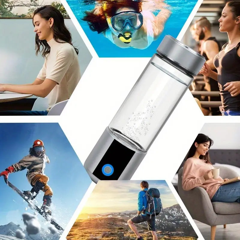 Bouteille d'eau alcaline rechargeable à hydrogène