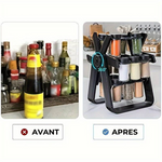 Rack à épices rotatif 360° avec 18 bocaux de rangement