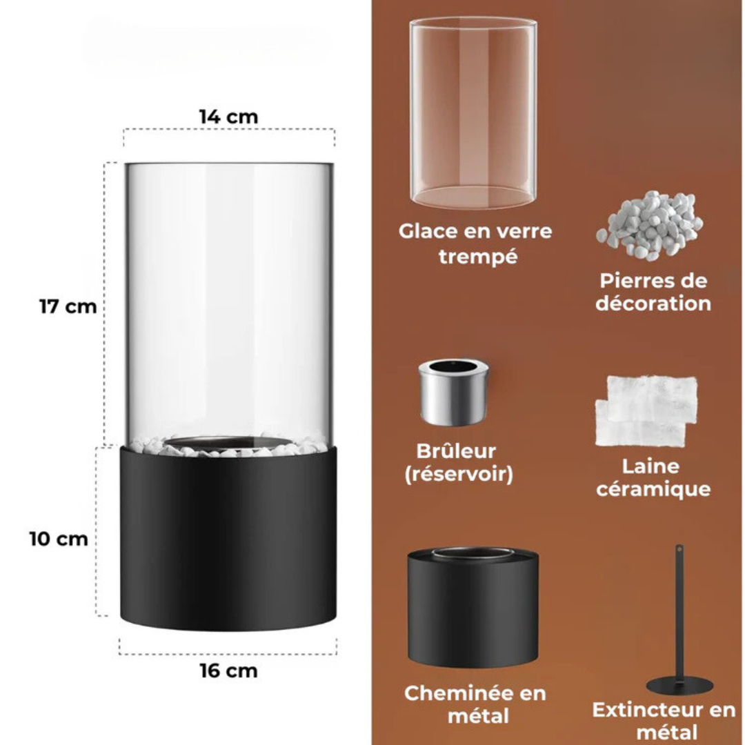 Cheminée de Table Flamme Élysée - Compacte et Élégance