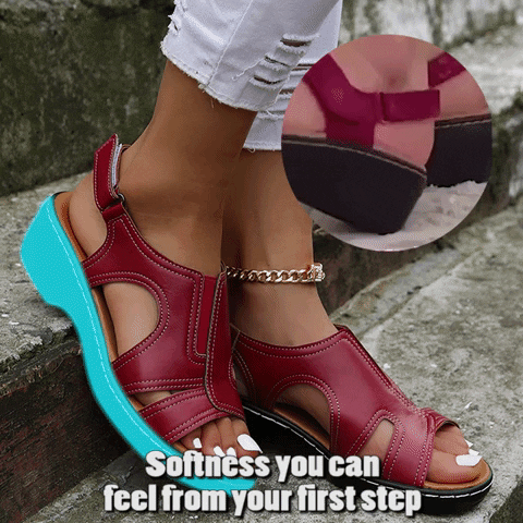 Premium Leather Wedge Sandals