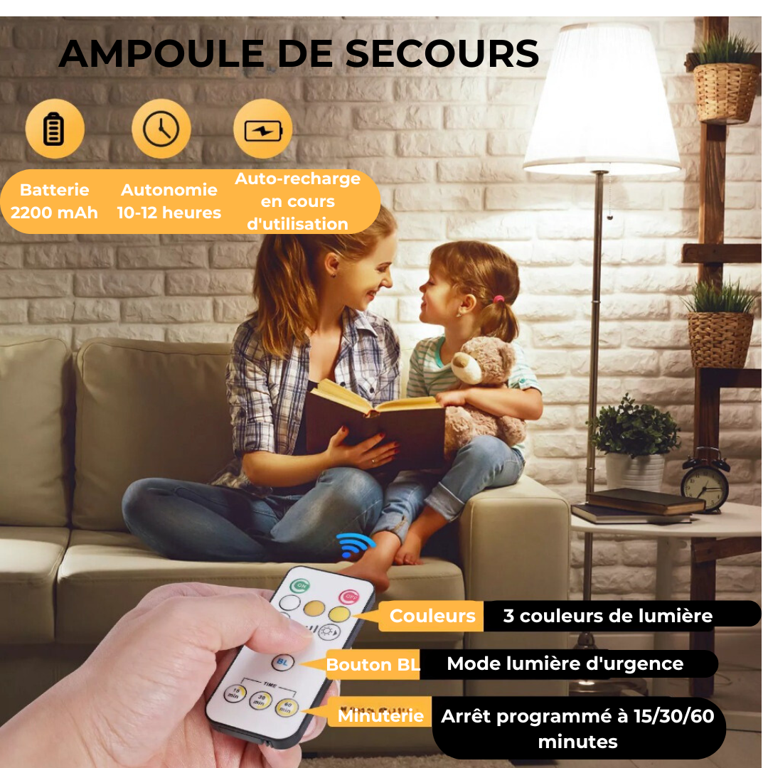 Ampoule LED Rechargeable Économique avec Télécommande