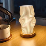 Lampe de Table Nordique Bois Effet Vague