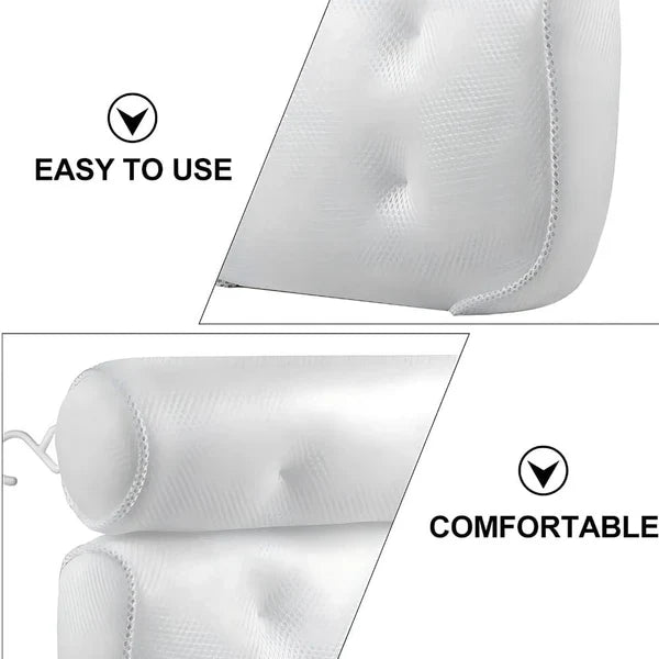 Relaxing bath cushions for head and back