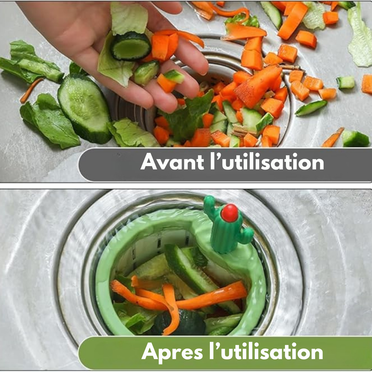 Bouchon Intelligent ÉcoFiltre pour Évier, Gestion Déchets