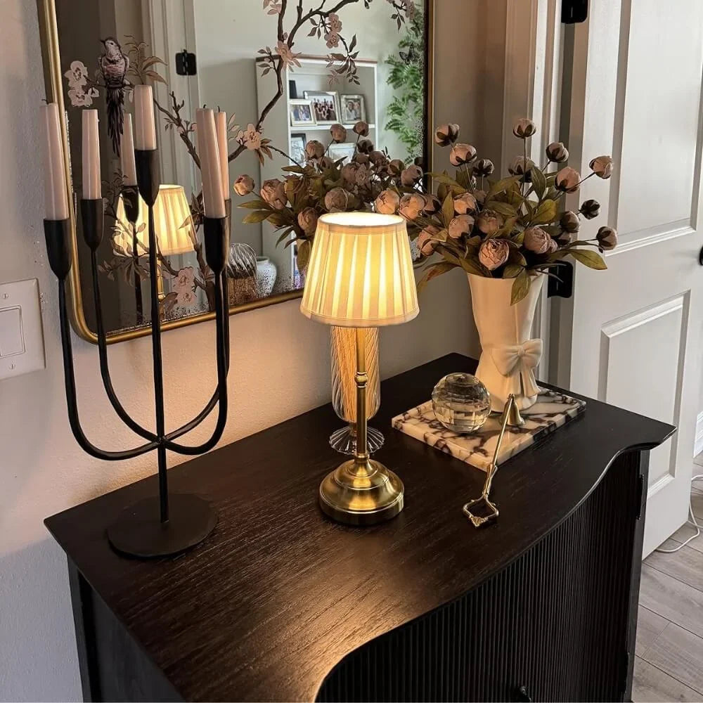 Lampe de Table Lumière d’Antan Portable Rechargeable USB Tissu