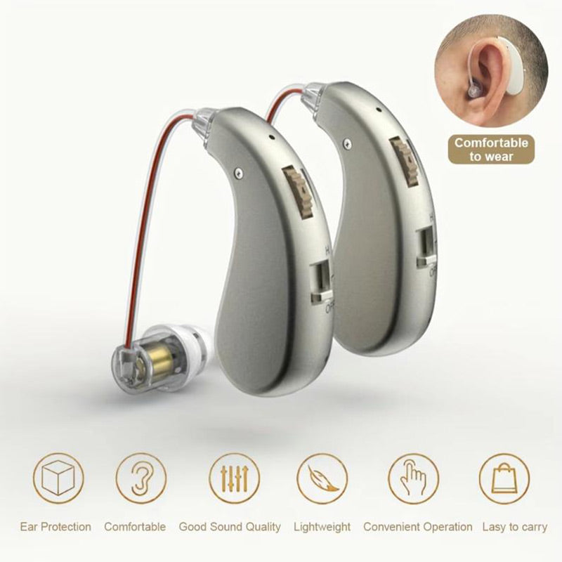 Rechargeable Bluetooth Hearing Aid Headphones for Seniors