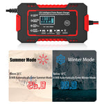 12V 6A Car Battery Charger with Pulse Repair, LCD