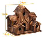 Handcrafted Wooden Birdhouse with 6 Holes