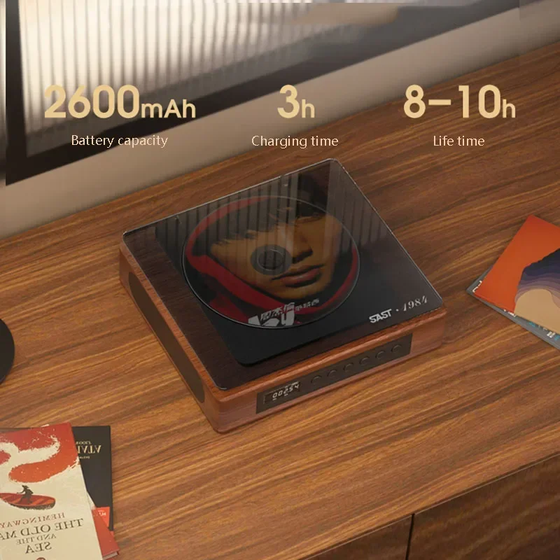 Retro CD Player with Bluetooth & Type-C Port