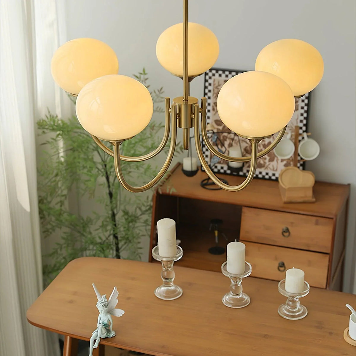 Lustre Macaron Élégance Florale Suspendu Design