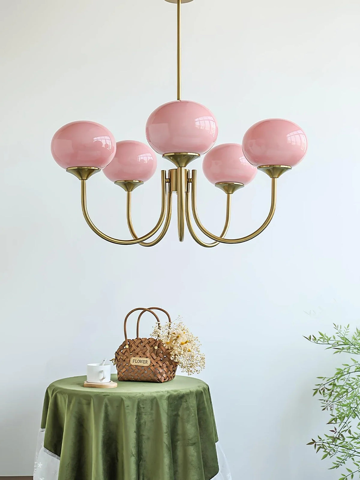 Lustre Macaron Élégance Florale Suspendu Design