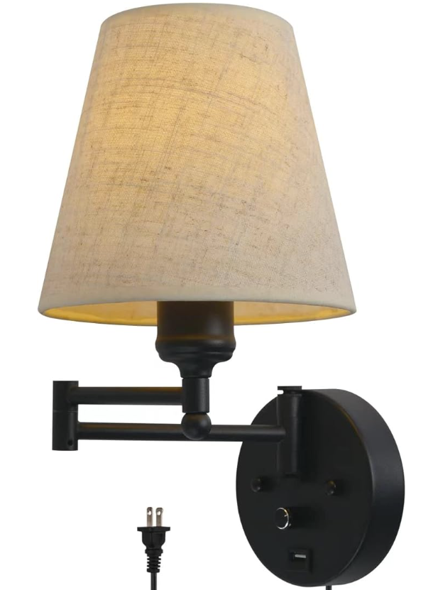 Applique Murale Or Élégant GoldGlow avec Variateur et Port USB