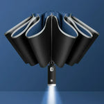 LED umbrella with built-in flashlight