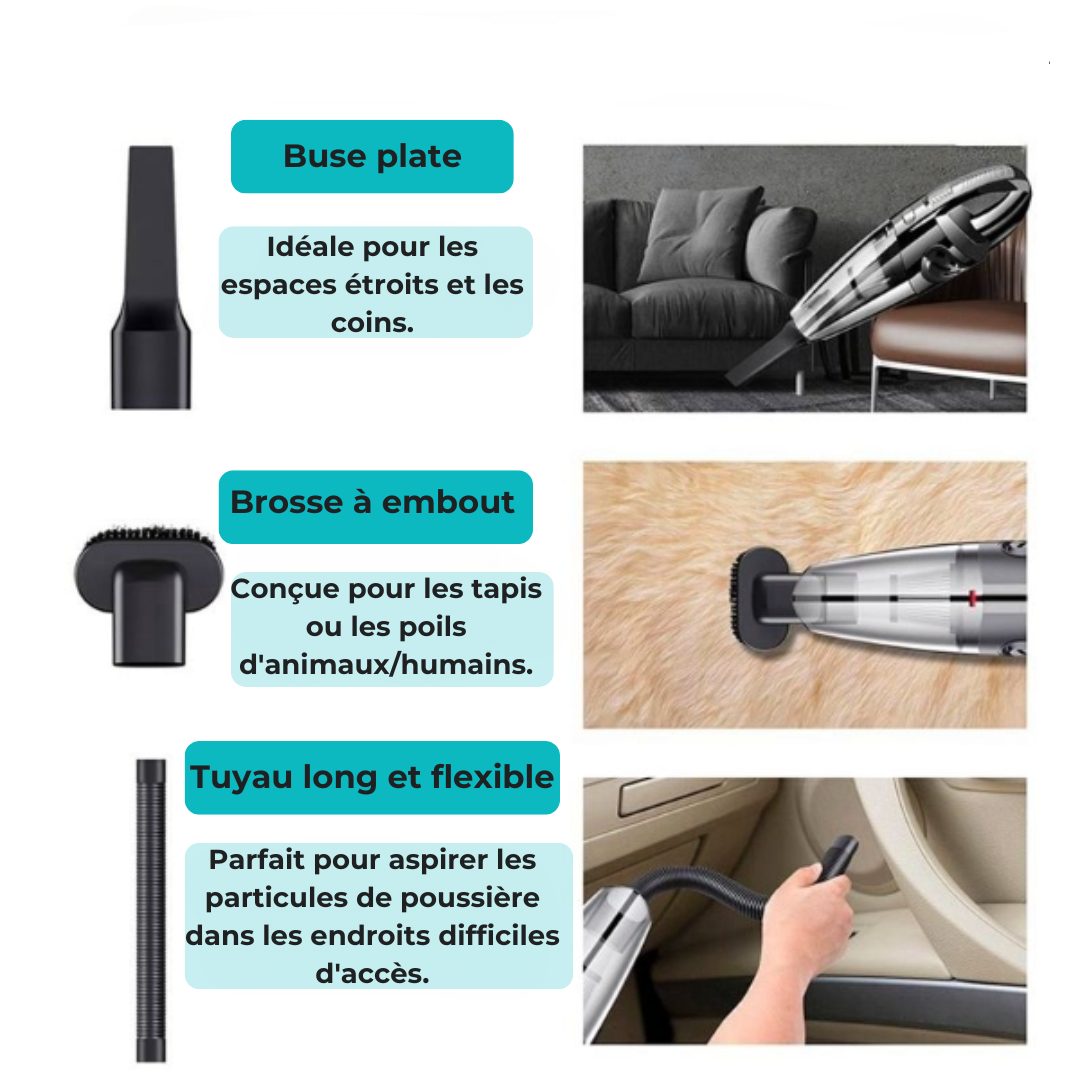 Aspirateur Main Sans Fil Compact Puissant - Nettoyage Efficace