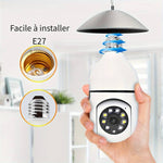 Caméra de sécurité HD WiFi avec montage ampoule, 64GB