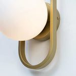 Applique Murale Belisto Retro Glow, Verre Blanc, Finition Or