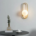 Applique Murale Belisto Retro Glow, Verre Blanc, Finition Or