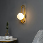 Applique Murale Belisto Retro Glow, Verre Blanc, Finition Or