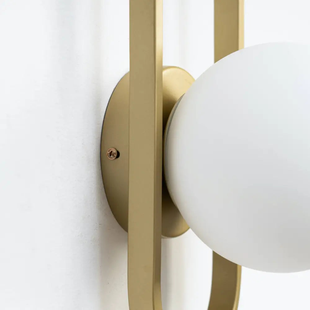 Applique Murale Belisto Retro Glow, Verre Blanc, Finition Or