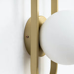 Applique Murale Belisto Retro Glow, Verre Blanc, Finition Or