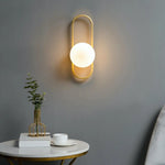 Applique Murale Belisto Retro Glow, Verre Blanc, Finition Or