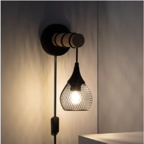 Applique Murale Élégance en Bois et Métal Design