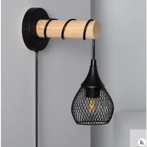 Applique Murale Élégance en Bois et Métal Design