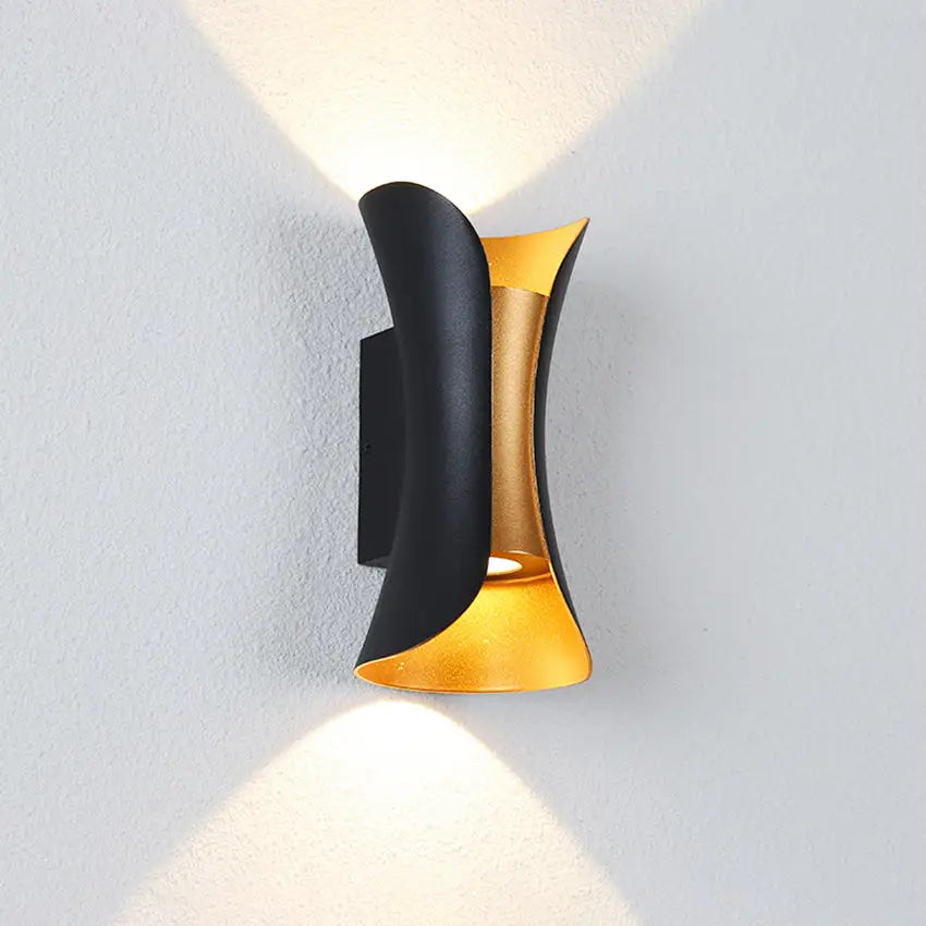 Applique Murale LED Noire Intérieur Doré
