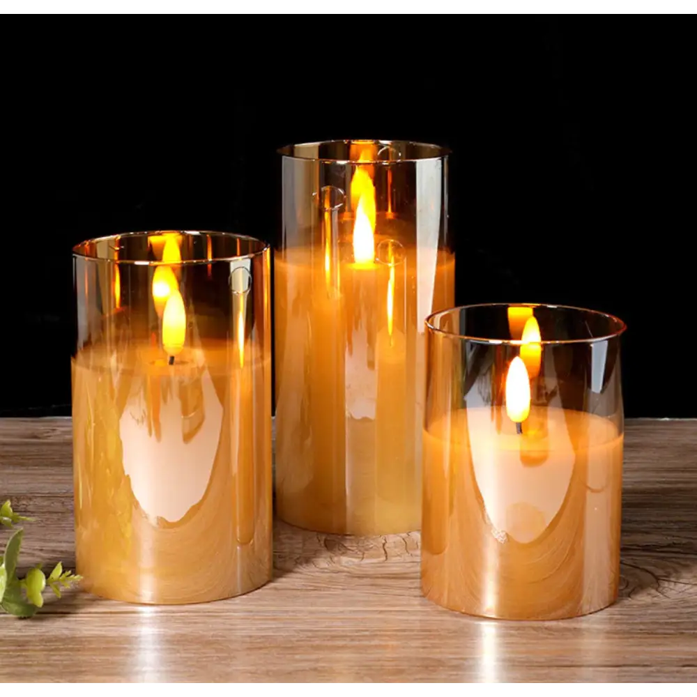 Bougies LED sans Flamme Premium, Lot de 3