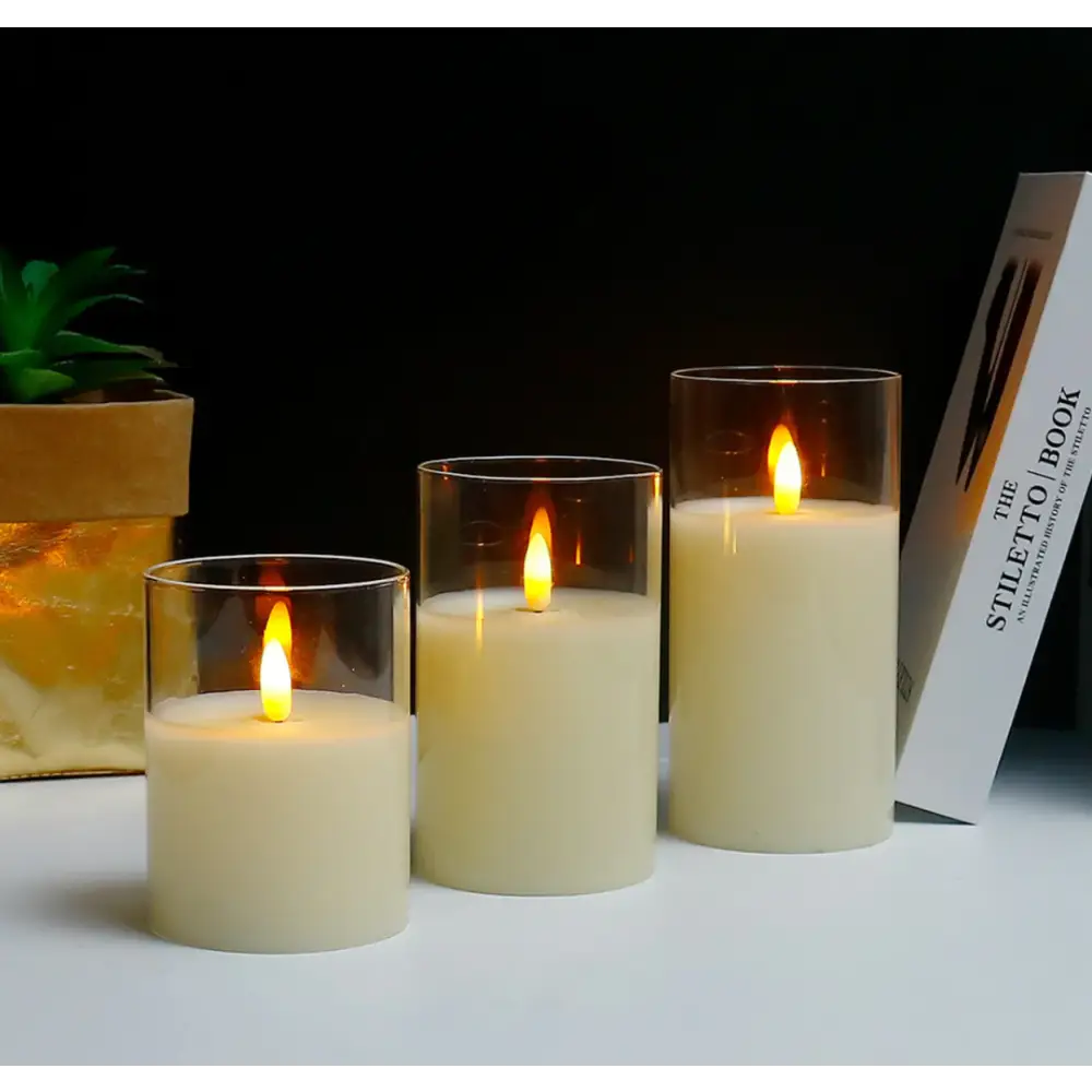 Bougies LED sans Flamme Premium, Lot de 3