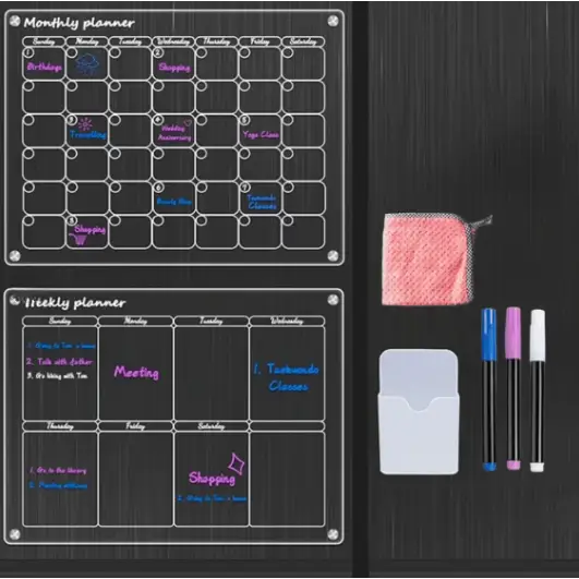 Calendrier Magnétique Acrylique Mensuel Hebdomadaire