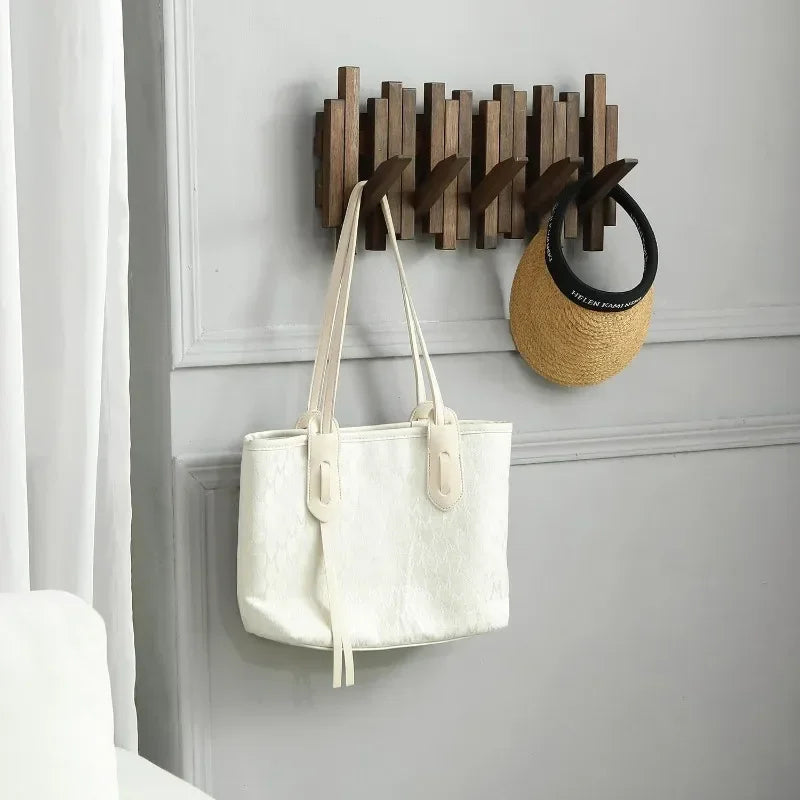 Porte-manteau bois naturel - Support mural pliable