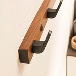 Minimalist Wall-Mounted Coat Hook, Wood & Metal
