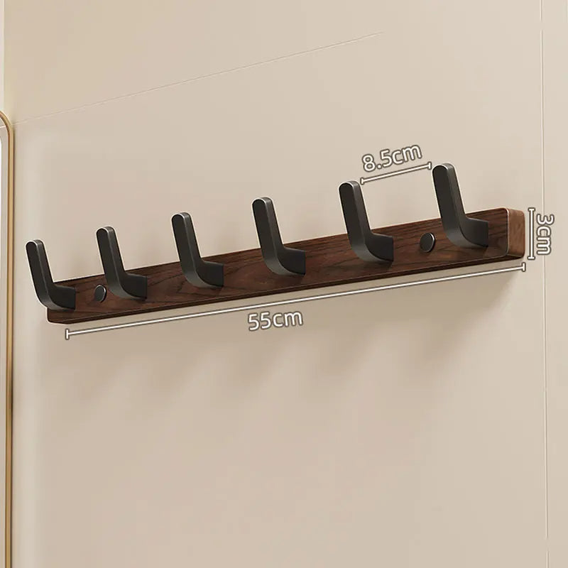 Minimalist Wall-Mounted Coat Hook, Wood & Metal