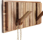 Porte-manteau mural rustique, 8 crochets pivotants