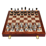 45cm Wooden Chess Board with Luxury Metal Pieces