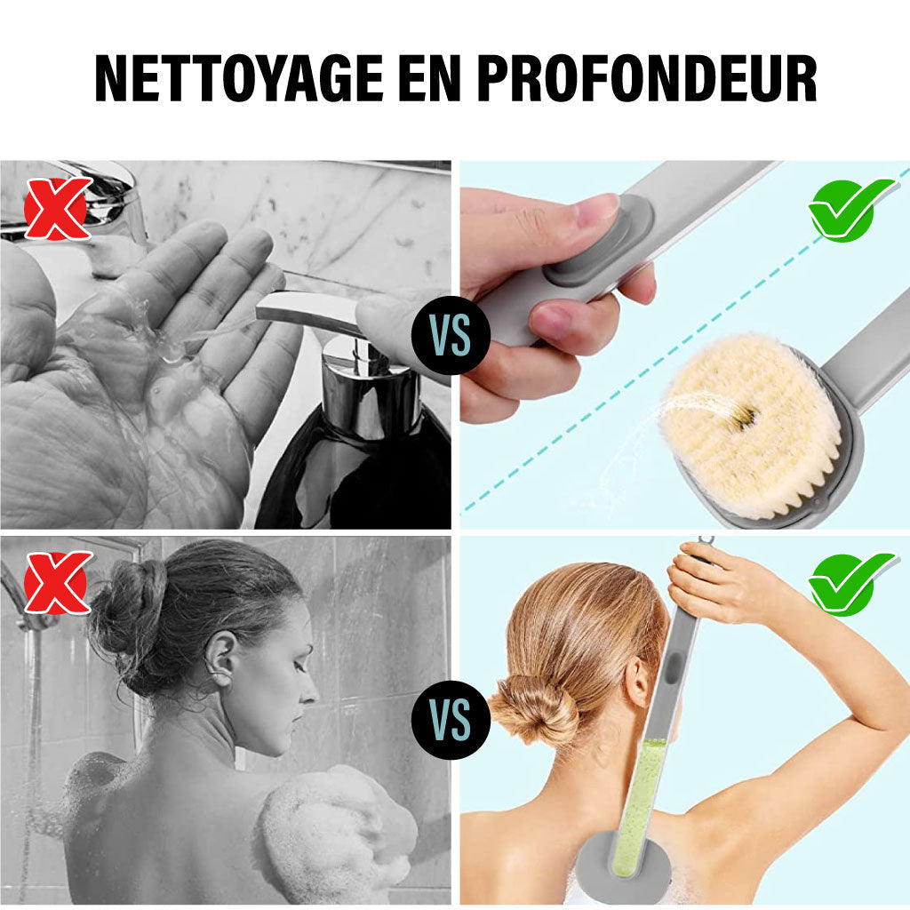 Brosse de Bain à Long Manche avec Fonction Massage