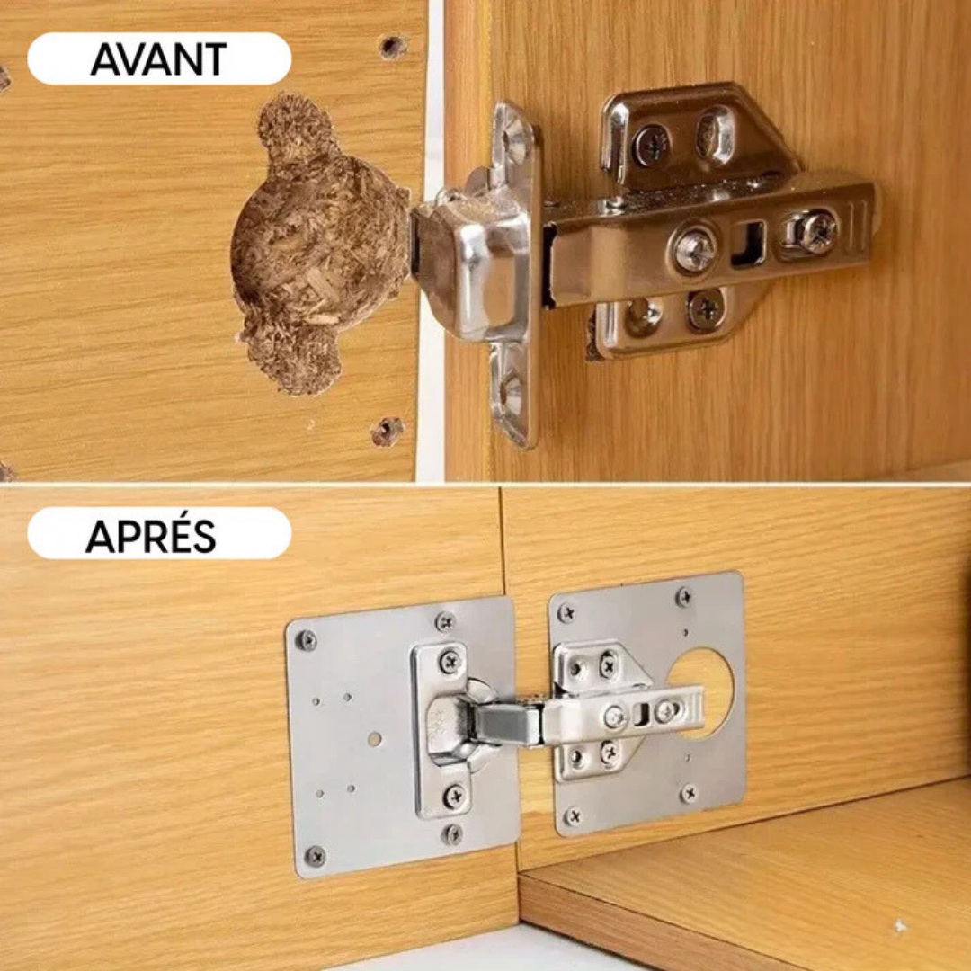 Kit Réparation Charnières Acier Inox Fix'Armoire 4 pcs