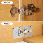 Kit Réparation Charnières Acier Inox Fix'Armoire 4 pcs