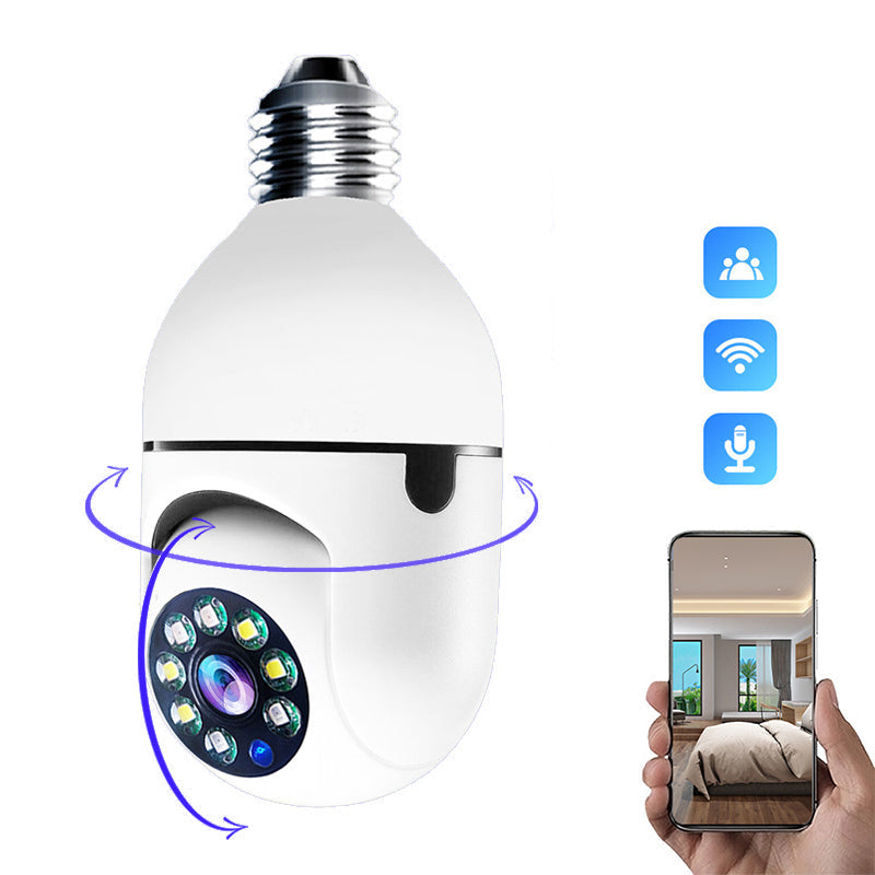 Caméra de sécurité HD WiFi avec montage ampoule, 64GB