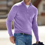 Men's cashmere zip-up sweater