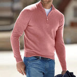 Men's cashmere zip-up sweater