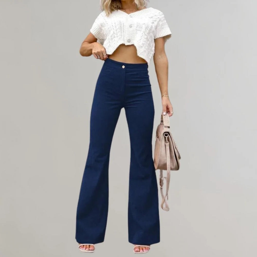 Trendy corduroy flared pants