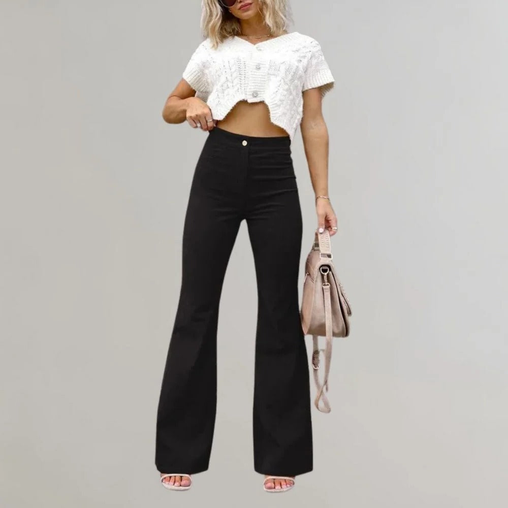 Trendy corduroy flared pants