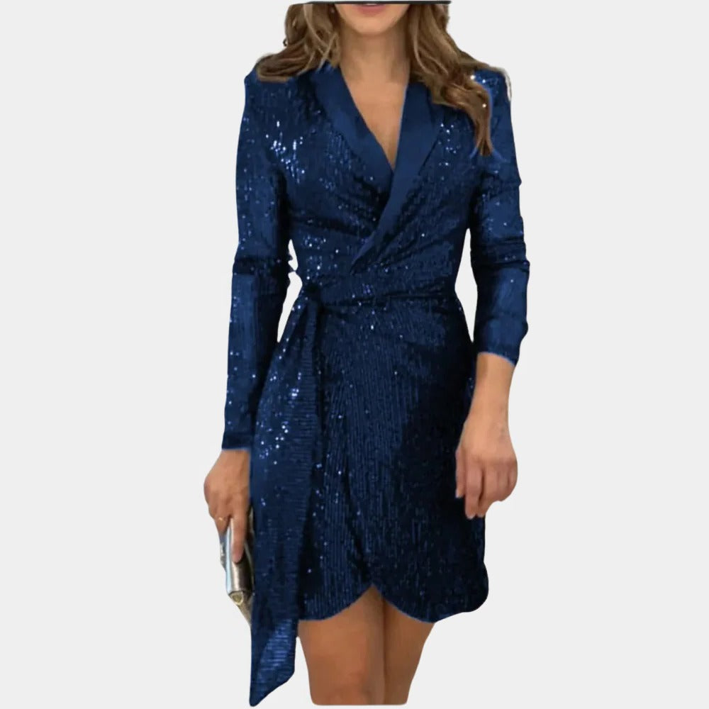 Elegant Women's Blazer Dress with Belt