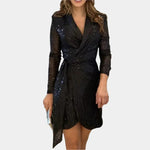 Elegant Women's Blazer Dress with Belt