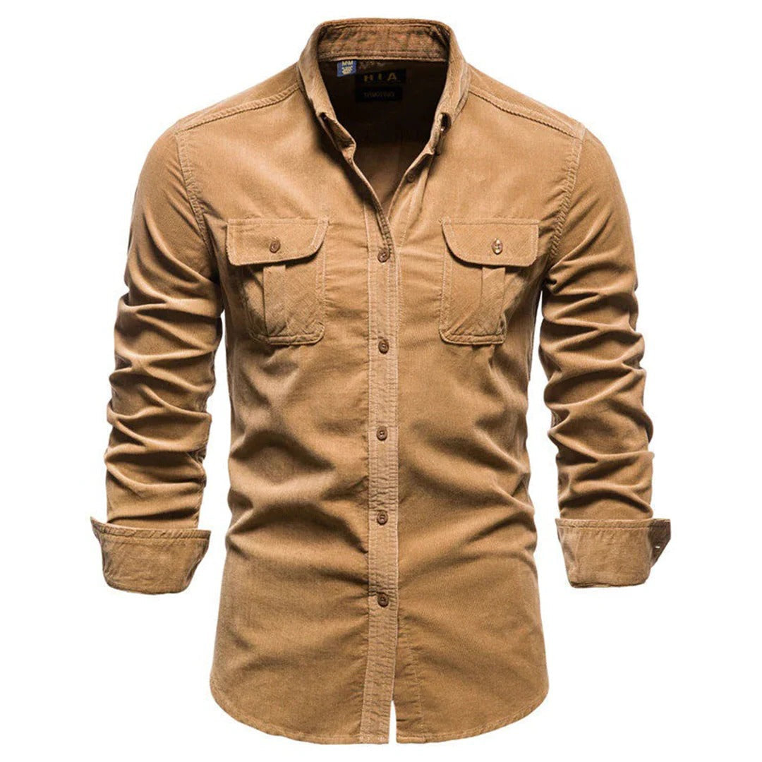 Chemise en velours côtelé homme
