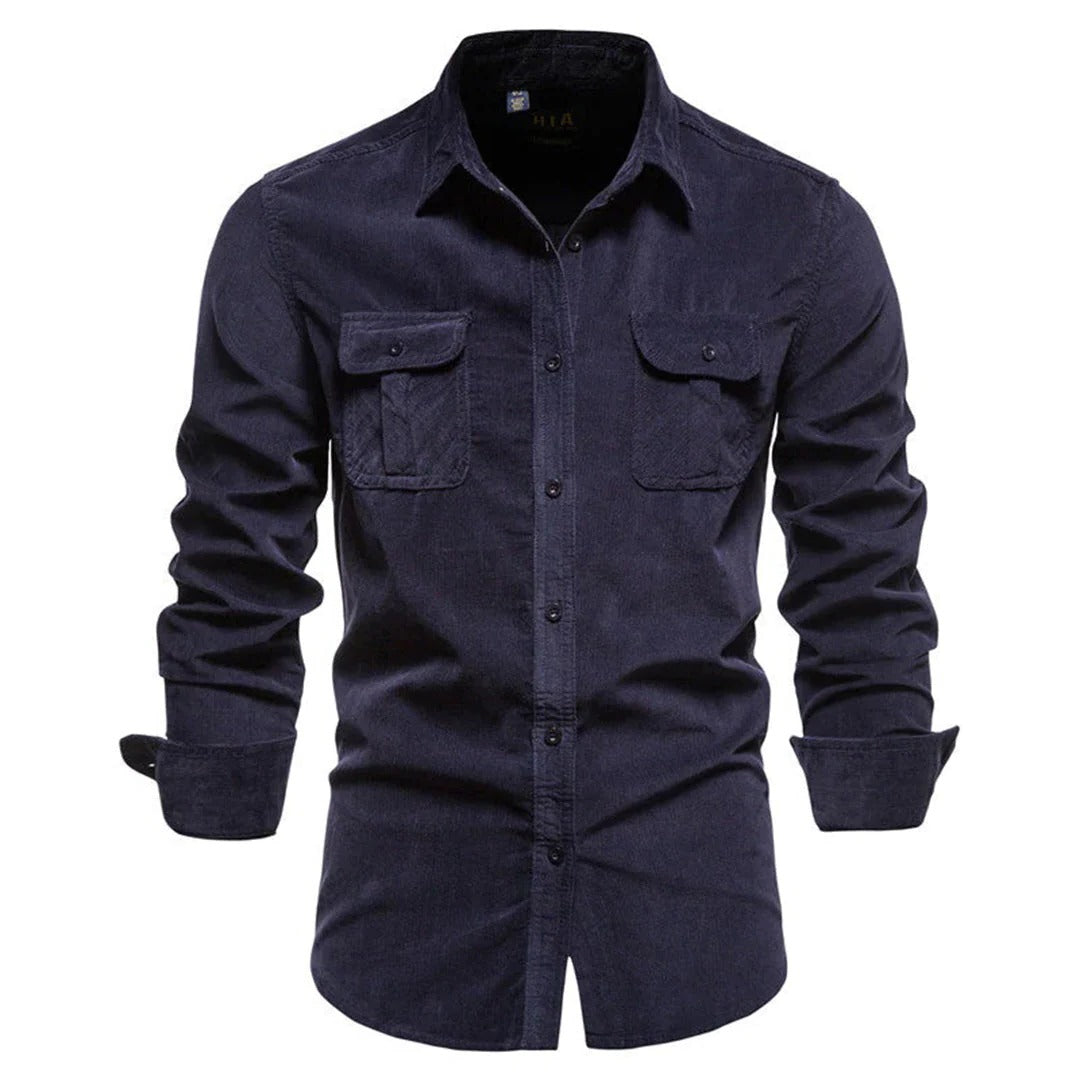 Chemise en velours côtelé homme