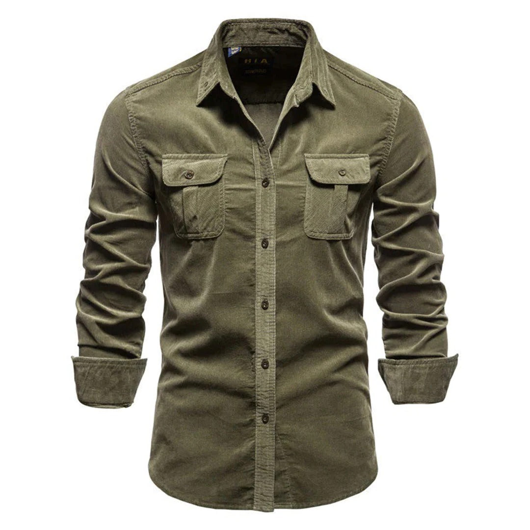 Chemise en velours côtelé homme